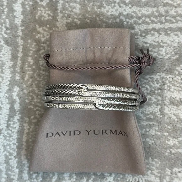 David Yurman 4 row crossover bracelet with diamonds. - Picture 1 of 5
